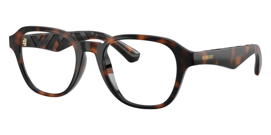 Burberry BE2444U Wayfarer Eyeglasses in Clear Lenses With Dark Havana Frame, angle view