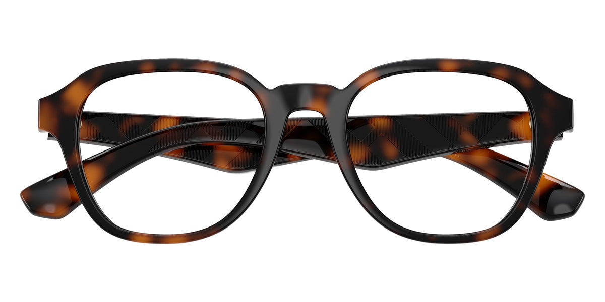 Burberry BE2444U Wayfarer Eyeglasses in Clear Lenses With Dark Havana Frame, detail view