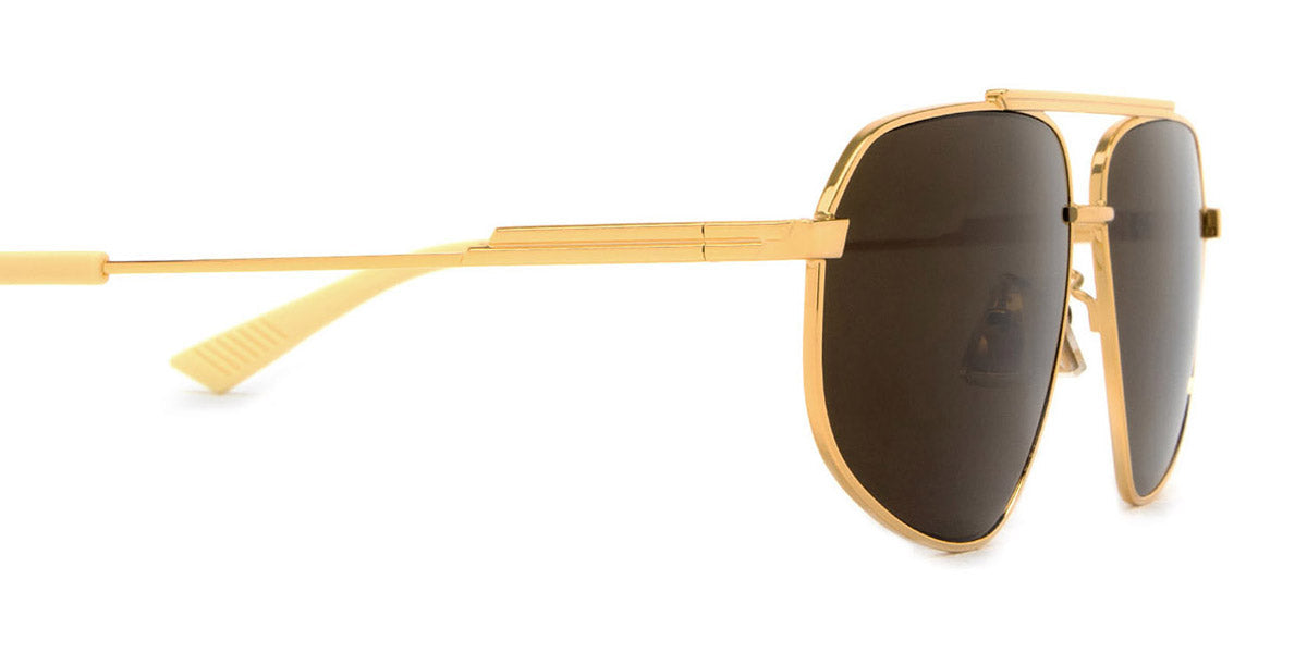 Bottega Veneta BV1194S Aviator Sunglasses in Brown Lenses With Gold Frame, detail view