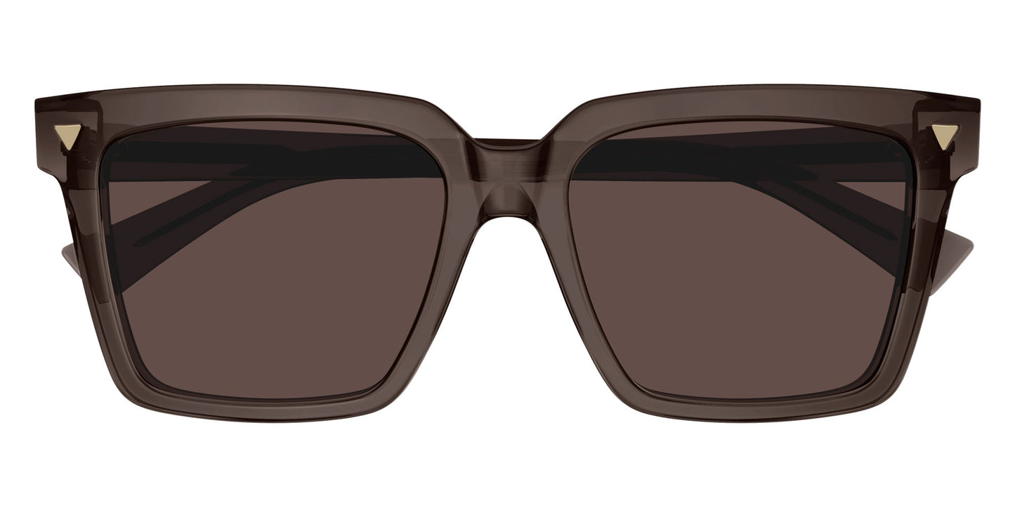 Bottega Veneta BV1254S Square Sunglasses in Brown Lenses With Red Transparent Frame, front view