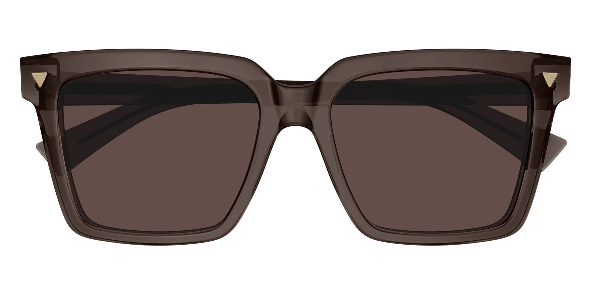 Bottega Veneta BV1254S Square Sunglasses in Brown Lenses With Red Transparent Frame, front view