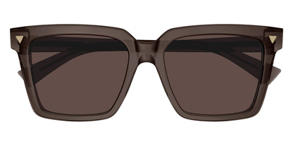 Bottega Veneta BV1254S Square Sunglasses in Brown Lenses With Red Transparent Frame, front view