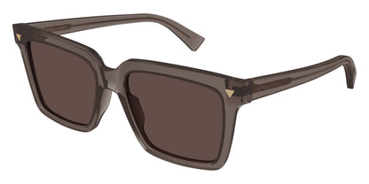 Bottega Veneta BV1254S Square Sunglasses in Brown Lenses With Red Transparent Frame, angle view