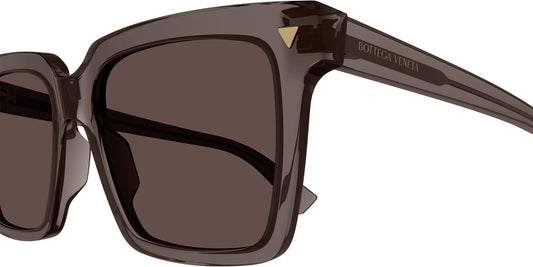 Bottega Veneta BV1254S Square Sunglasses in Brown Lenses With Red Transparent Frame, side view