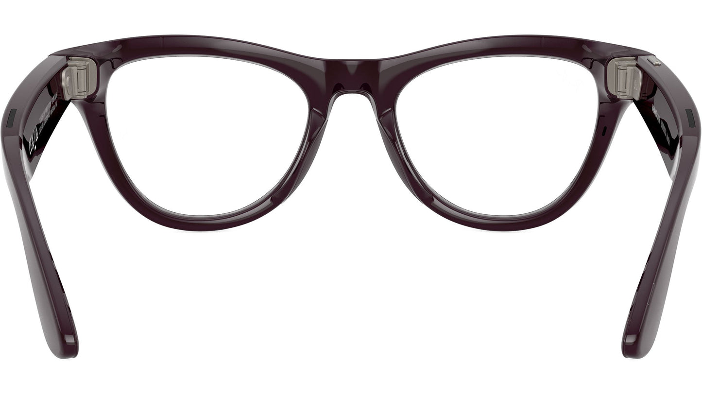 Ray-Ban RW4014 Cat Eye Sunglasses in Solid Purple Lenses With Black Frame, back view