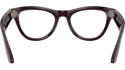 Ray-Ban RW4014 Cat Eye Sunglasses in Solid Purple Lenses With Black Frame, back view