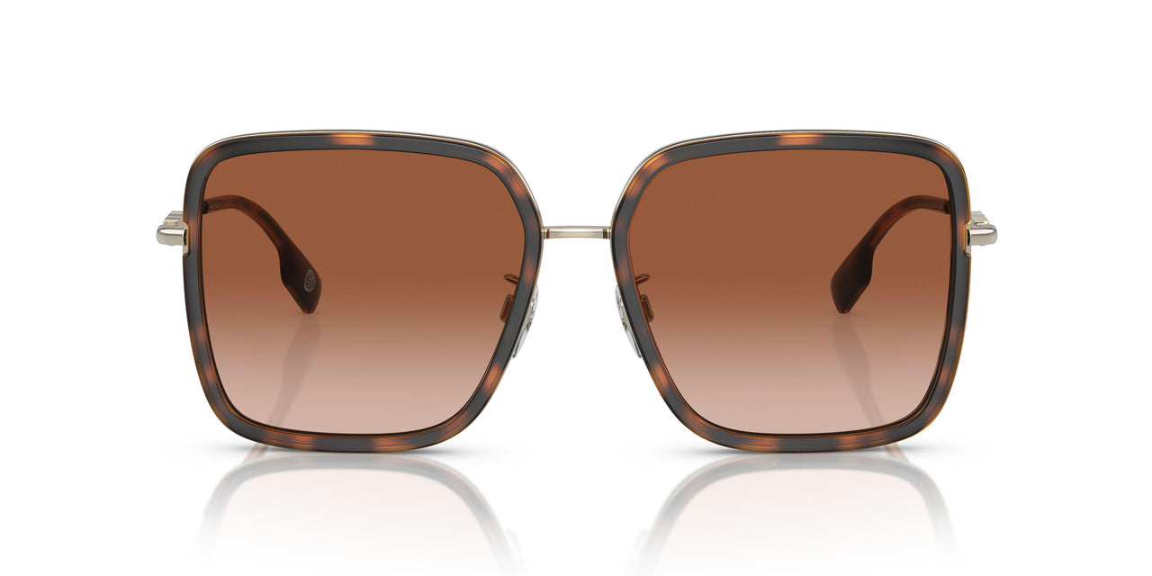 Burberry BE3145/S Square Sunglasses in Brown Gradient Lenses With Dark Havana Frame, back view