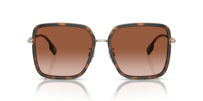 Burberry BE3145/S Square Sunglasses in Brown Gradient Lenses With Dark Havana Frame, back view