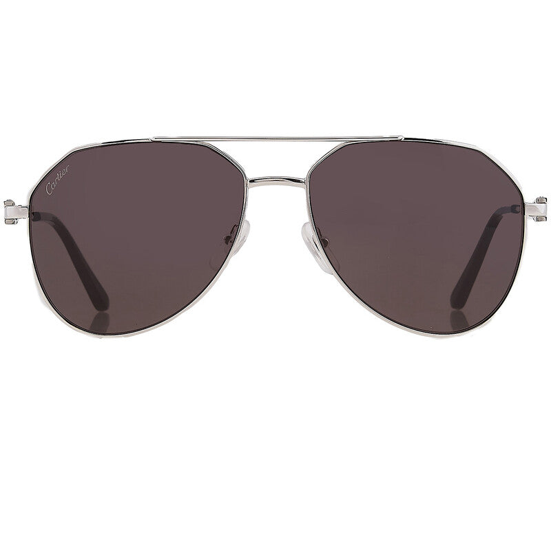 Cartier CT0364S Pilot Sunglasses in Grey Silver, front view