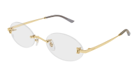 Cartier CT0594O Oval Eyeglasses in Clear Gold, front view