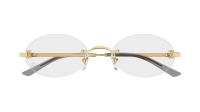 Cartier CT0594O Oval Eyeglasses in Clear Gold, side view