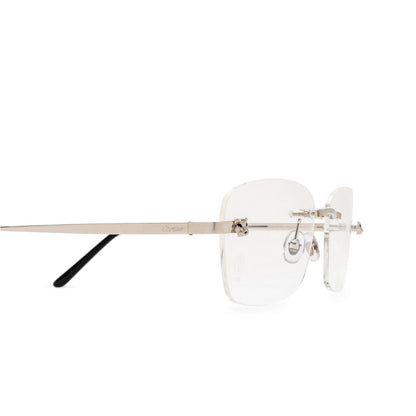 Cartier CT0148O Square Eyeglasses in Clear Lenses With Silver Frame, side view