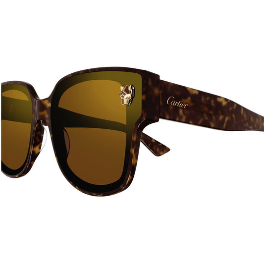 Cartier CT0357S Geometric Sunglasses in Brown/Havana, side view
