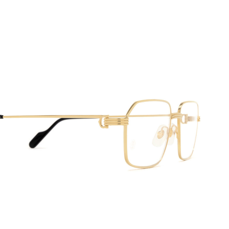 Cartier CT0445O Rectangle Eyeglasses in Brushed Honey Gold, angle view