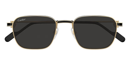 Cartier CT0497S Square Sunglasses in Solid Grey Lenses With Gold Frame, front view