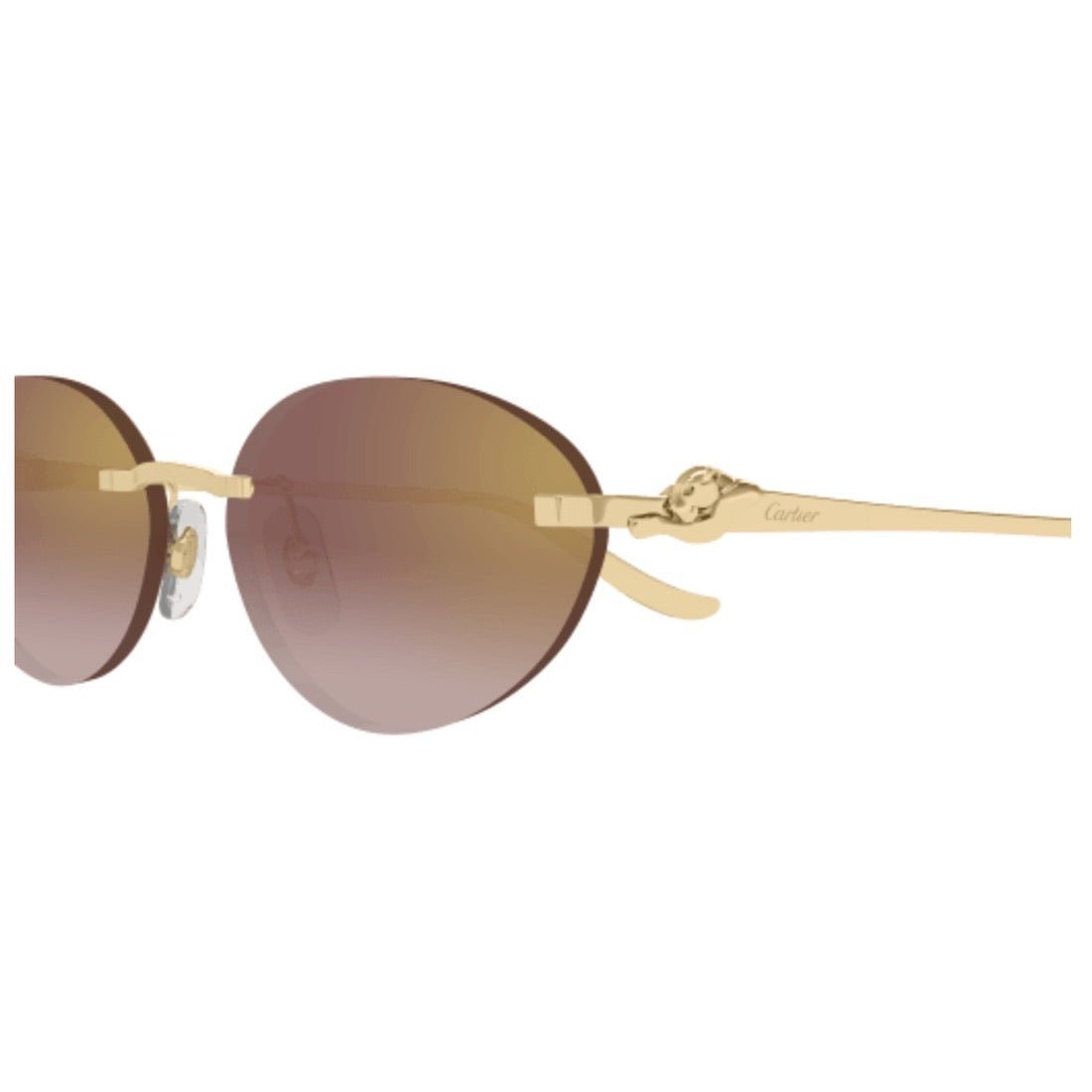 Cartier CT0504S Cat Eye Sunglasses in Red/Gold, side view