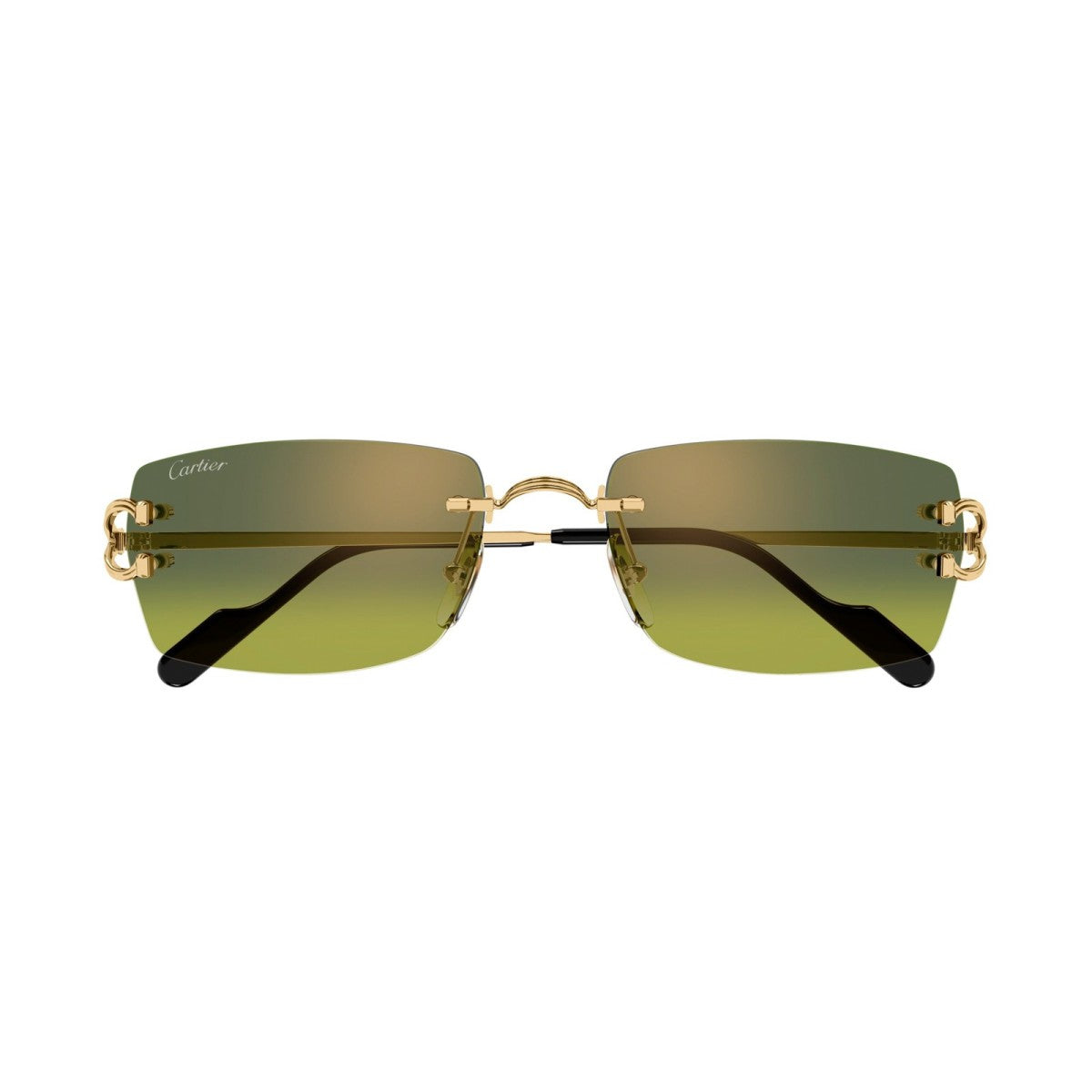 Cartier CT0550S Rectangle Sunglasses in Green/Gold, side view
