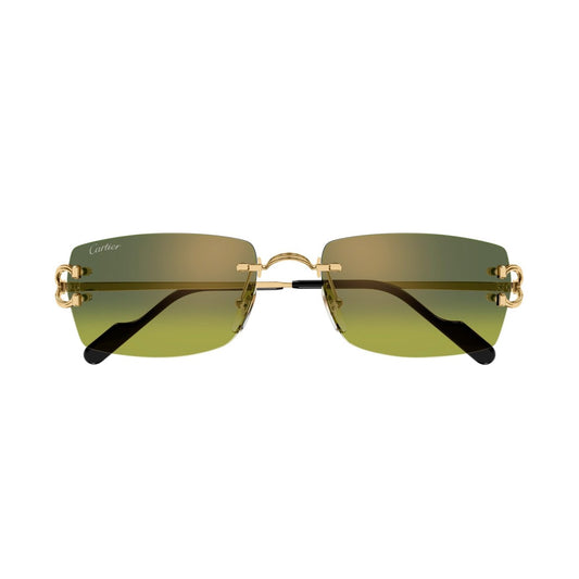 Cartier CT0550S Rectangle Sunglasses in Green/Gold, side view