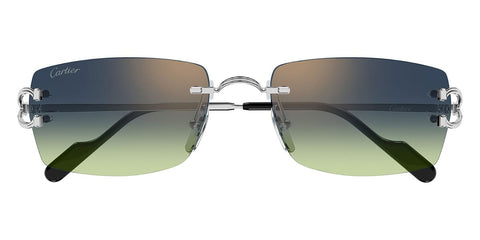 Cartier CT0550S Rectangle Sunglasses in Blue/Silver, side view