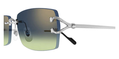 Cartier CT0550S Rectangle Sunglasses in Blue/Silver, angle view