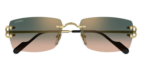 Cartier CT0550S Rectangle Sunglasses in Green/Gold (009), side view