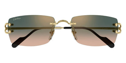 Cartier CT0550S Rectangle Sunglasses in Green/Gold (009), side view