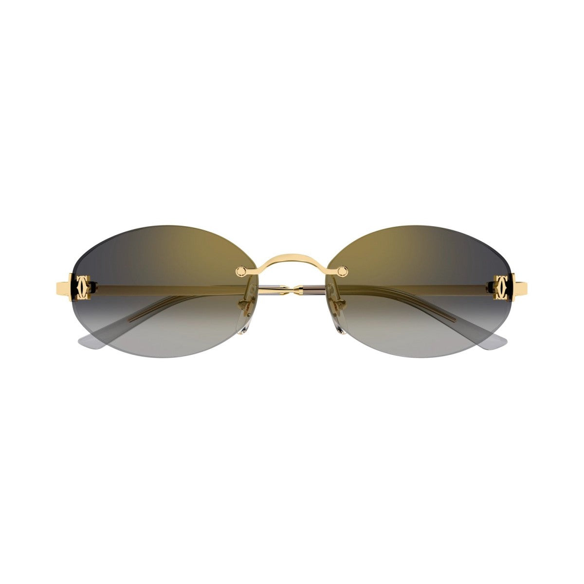 Cartier CT0592S Round Sunglasses in Grey/Gold, side view