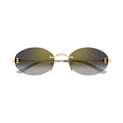 Cartier CT0592S Round Sunglasses in Grey/Gold, side view