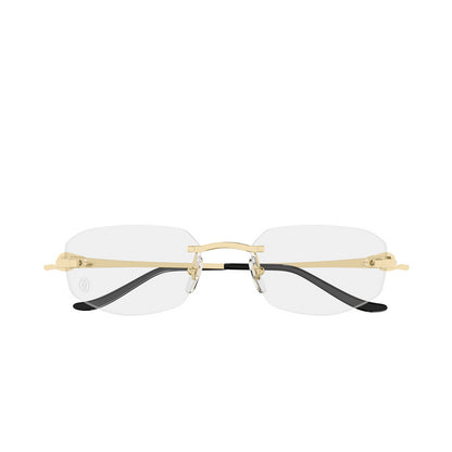 Cartier CT0601O Rectangle Eyeglasses in Clear Gold, front view