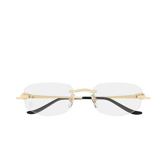 Cartier CT0601O Rectangle Eyeglasses in Clear Gold, front view