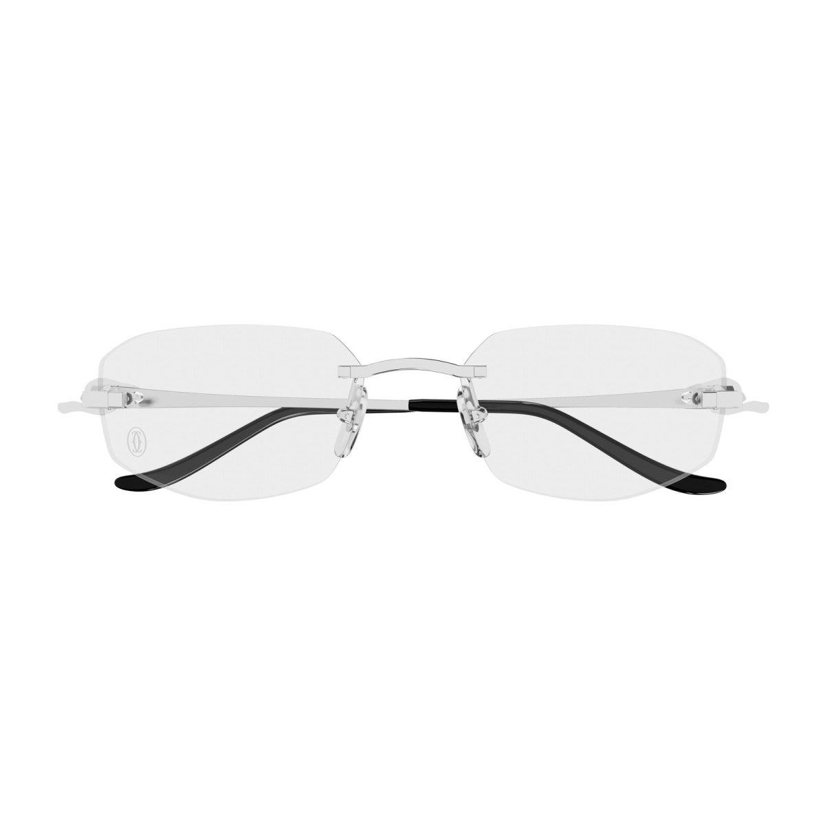 Cartier CT0601O Rectangle Eyeglasses in Clear Silver, side view
