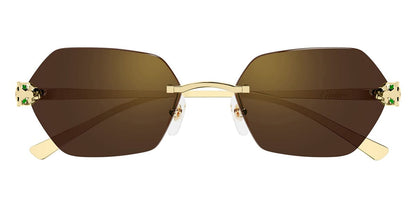 Cartier CT636S Butterfly Sunglasses in Gold Mirror Lenses With Gold Frame, side view