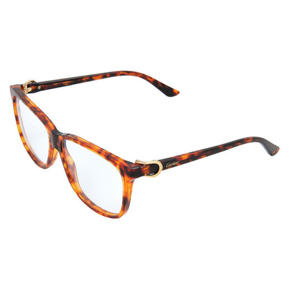 Cartier CT0351O Square Eyeglasses in Havana, detail view