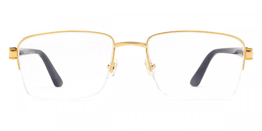 Cartier CT0288O Rectangle Eyeglasses in Transparent Lenses With Gold/Black Frame, angle view