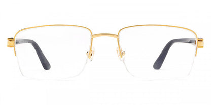 Cartier CT0288O Rectangle Eyeglasses in Transparent Lenses With Gold/Black Frame, angle view