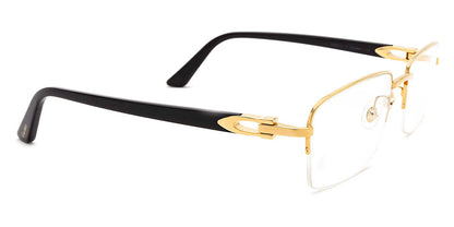Cartier CT0288O Rectangle Eyeglasses in Transparent Lenses With Gold/Black Frame, side view