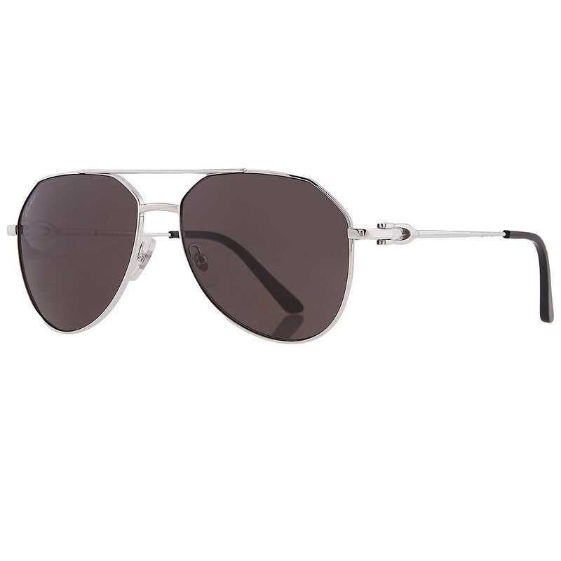 Cartier CT0364S Pilot Sunglasses in Grey Silver, side view