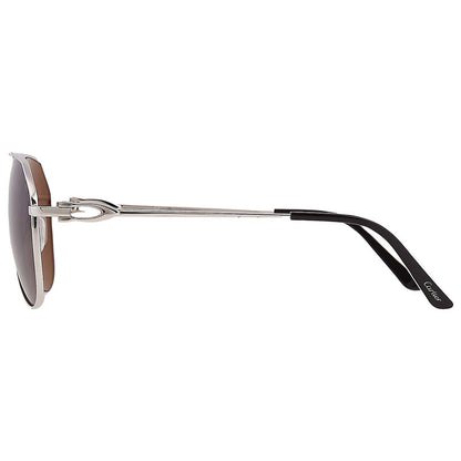 Cartier CT0364S Pilot Sunglasses in Grey Silver, detail view
