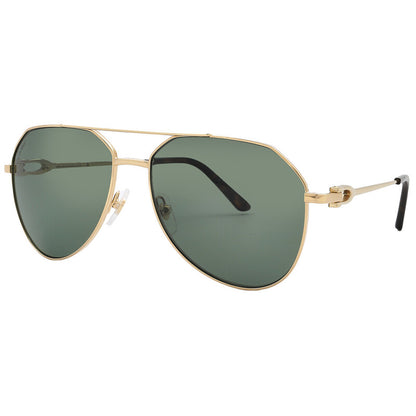 Cartier CT0364S Pilot Sunglasses in Green Gold, angle view