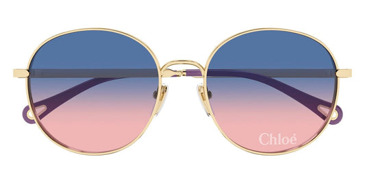 Chloe CH0325S Square Sunglasses in Blue Pink Gold, side view