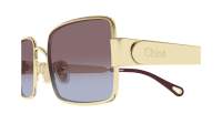 Chloe CH0354S Rectangle Sunglasses in Red/Gold, angle view