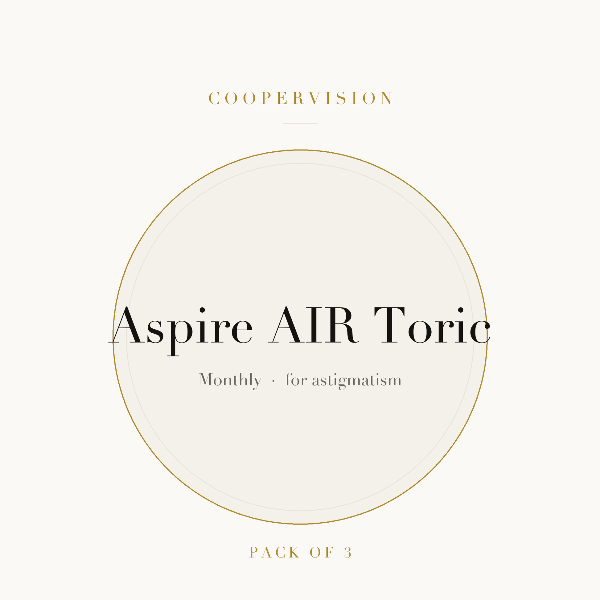 CooperVision Aspire AIR Toric Contact Lenses on ivory plate