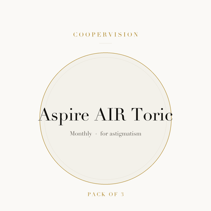 CooperVision Aspire AIR Toric Contact Lenses on ivory plate