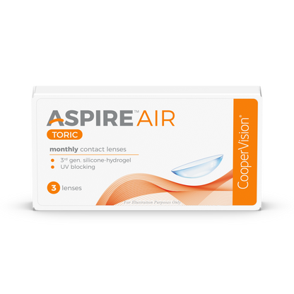CooperVision Aspire AIR Toric Contact Lenses box, front view