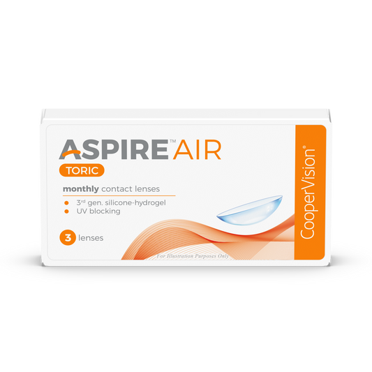 CooperVision Aspire AIR Toric Contact Lenses box, front view