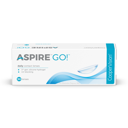 CooperVision Aspire GO! Contact Lenses box, front view