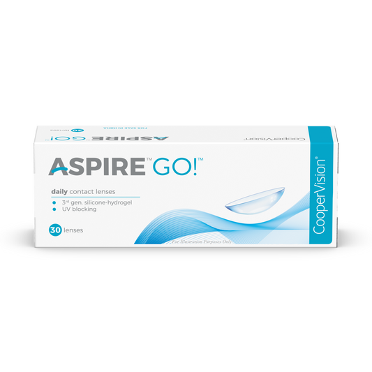 CooperVision Aspire GO! Contact Lenses box, front view