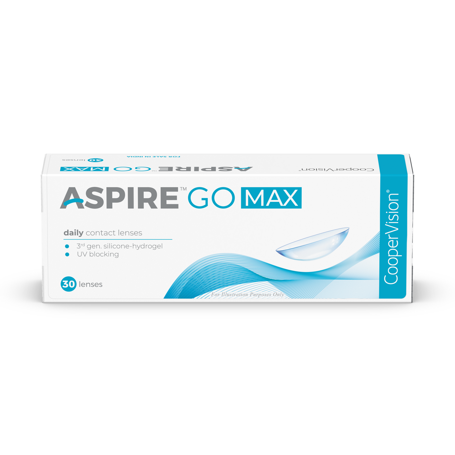 CooperVision Aspire GO MAX Contact Lenses box, front view