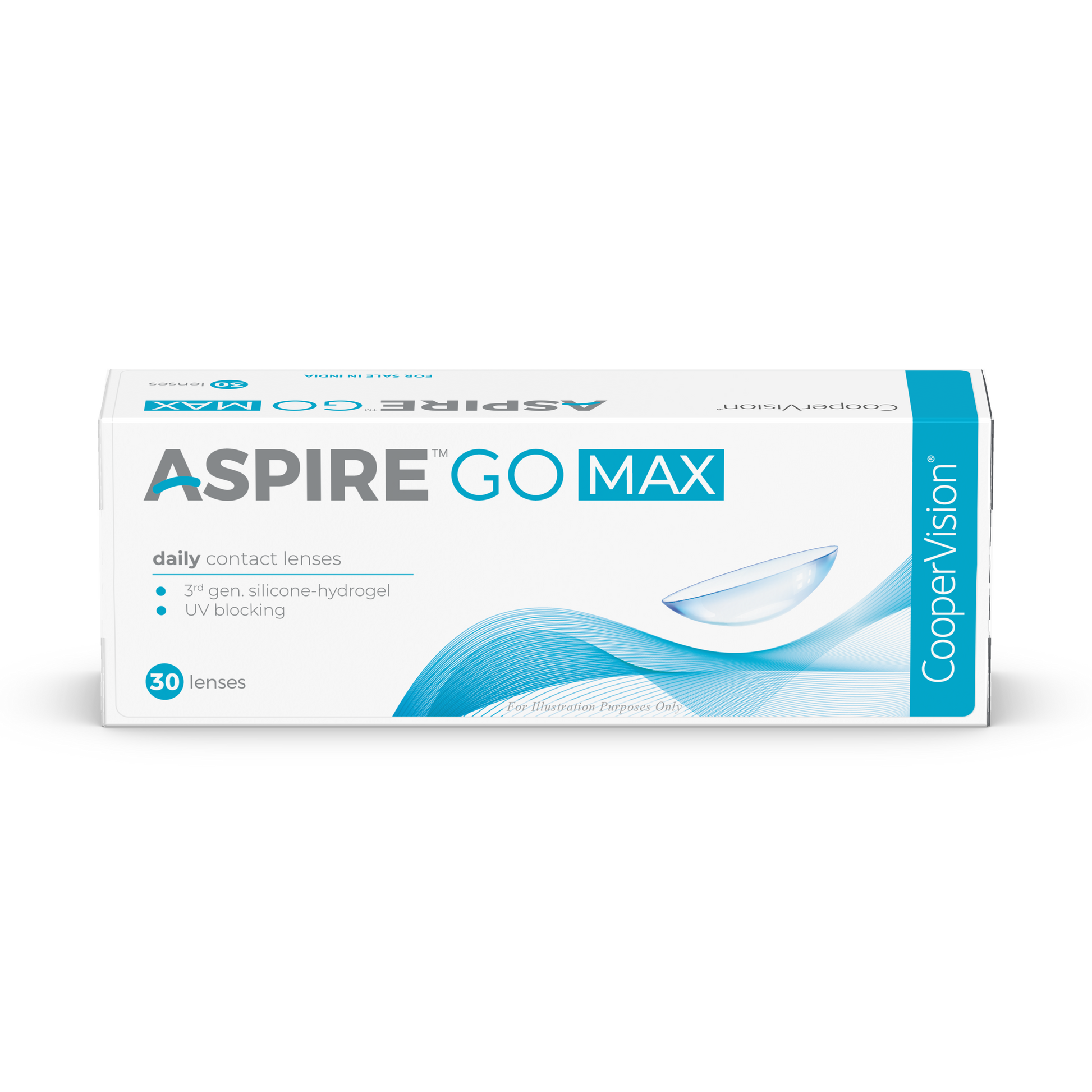 CooperVision Aspire GO MAX Contact Lenses box, front view