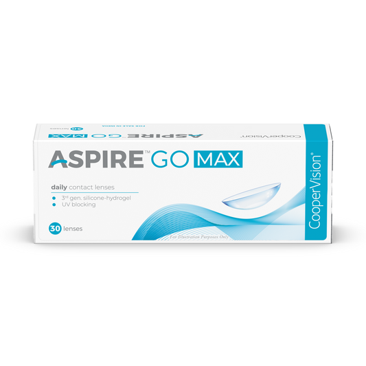 CooperVision Aspire GO MAX Contact Lenses box, front view